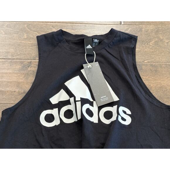 Adidas Tank Top Womens Black Sleeveless Tie Knot Front Crew Neck Size XS NWT - Picture 4 of 7
